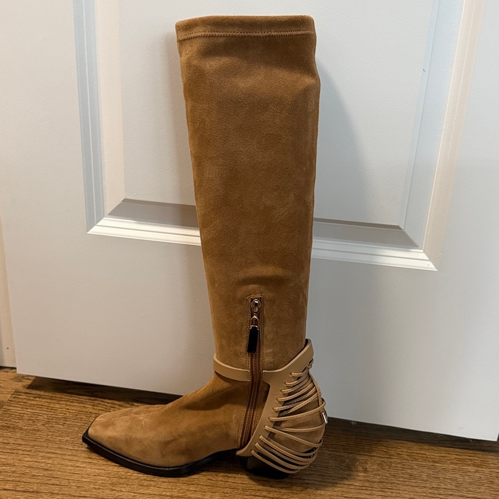 Daniella Shevel NY Tan Suede Knee-High Women's Boots Sz 39 NEW $995 Gorgeous! - Picture 5 of 10